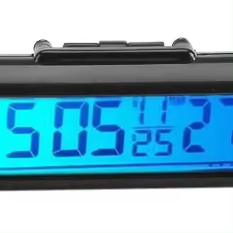 Termómetro digital con clip, medidor de temperatura, mini reloj con pantalla retroiluminada para automóvil y camión (retroiluminación azul) - 1