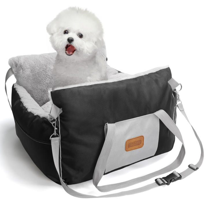 Nobleza Asiento de Coche para Perros Pequeños, Asiento Elevador para Perros con Cojín Reversible y Bolsa de Almacenamiento, Cama Perro Coche Lavable, Adecuada para Uso en Invierno, L58*W56*H33cm