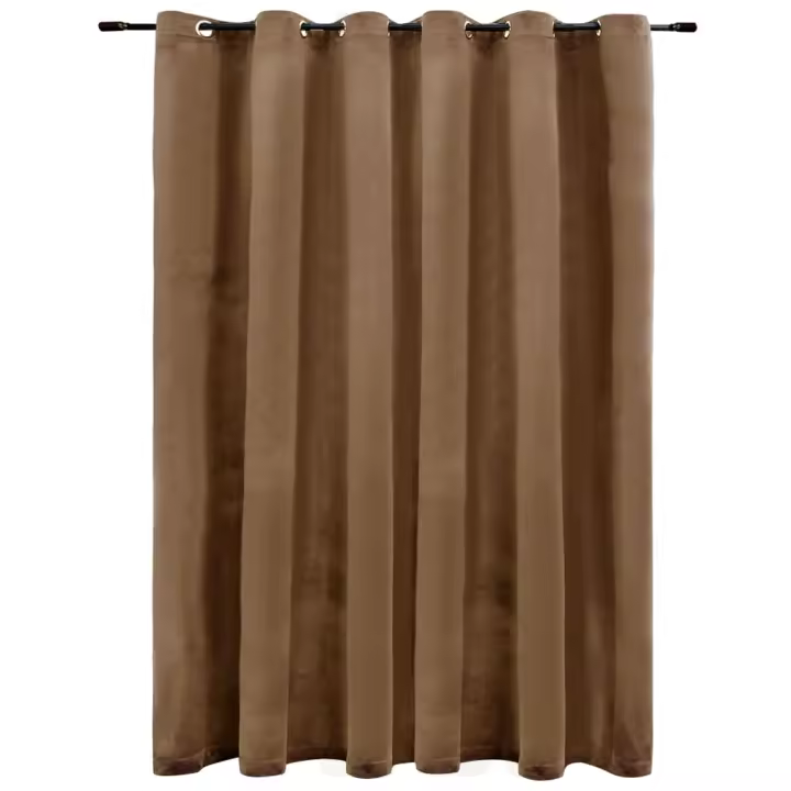 vidaXL Cortina Opaca con Anillas de Metal 290x245 cm Terciopelo Visillo Color Beige,  Crema,  Negro y mas - 1