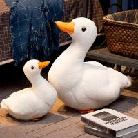 Peluche Realista De Pato Kawaii Almohada Divertida Para Niños Y Mascotas Regalo De Cumpleaños Simulado De Animal De Peluche Blanco - details 11