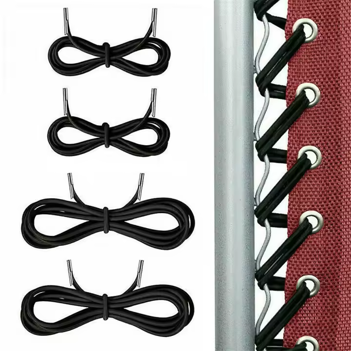 8pcs Lounger Elastic Rope Fasteners Folding Chair Beach Chair Accessories Elastic Fasteners Bungee Rope 8pcs (4 Long and 4 Short) - 1