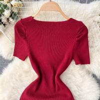 Vestido De Verano Con Diseño De Cadena Y Mangas Cortas Estilo Coreano Ajustado Para Mujer Vestido De Fiesta Mini De Cintura Alta Con Cierre Pullover - details 13