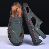 Sandalias De Verano Hechas a Mano Para Hombre Zapatos De Cuero Transpirables Antideslizantes Para Playa Y Exteriores Moda Casual Talla Verdadera - details 17