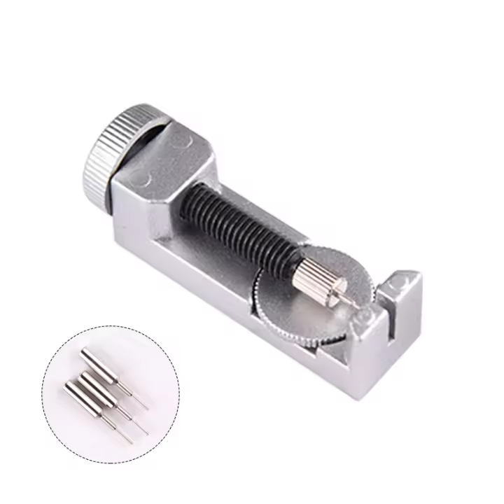 Kit De Herramientas Profesionales Para Reparación De Relojes Herramienta Extendible Para Cortar Y Remover Correas De Reloj Material De Acero Inoxidable Set De Soporte Para Montaje De Bandas - 1