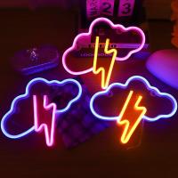 Luces De Noche LED Neón Relámpago Nubes Para Habitación De Niños Fiesta Cumpleaños Casa Bar Decoración Operada Por Batería/USB - details 1