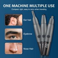 Recortador de vello nasal unisex, indoloro, para orejas, nariz, rostro y nariz, eléctrico, de doble filo, LED 3 en 1, fácil de limpiar, resistente al agua IPX7.(1*) - details 1