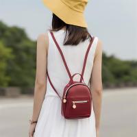 Mochila Mini Para Mujer De Cuero PU Multifuncional Bandolera Pequeña Color Sólido Fresco Bolsa De Hombro Para Teléfono Móvil - details 13