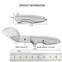 Cuchillo De Bolsillo Miniatura Plegable Con Hoja De Acero D2 Y Mango De Acero Inoxidable Multifuncional Para Rescate Al Aire Libre Ligero Y Portátil - details 0