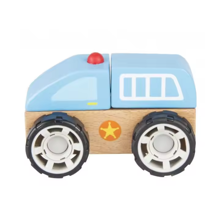 Iwood Coche de Policía Montable de Madera para Bebés - 1