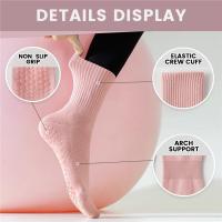 4 Pares De Calcetines De Yoga Para Mujer Color Sólido Antideslizante Para Pilates Y Baile Ballet Altura Media Algodón Polyester - details 2