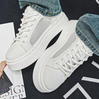 Zapatos Casuales Para Hombre Verano Transpirables Blancos Plataforma Ligera Antideslizantes Zapatillas De Caminar Mesh Zapatos De Correr - details 13