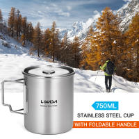 LIXADA Taza De Acero Inoxidable Portátil De 750ml Con Tapa Y Manija Plegable Para Camping Cocina Picnic Deportes Al Aire Libre - details 68