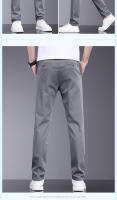 Pantalones Casuales Para Hombre De Fibra De Bambú Verano Transpirables Elásticos Slim Straight Negro Gris Cierre De Cremallera - details 16