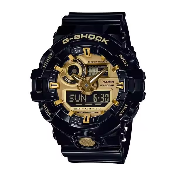 reloj deportivo hombre Casio G-Shock GA-710GB-1AJF JDM Analog Digital 200m WR Hora Mundial resistente a los golpes JDM (Mercado interior japonés) - 1