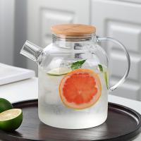 Tetera, Jarra de Agua de Vidrio con diseño de tapa de Madera, teteras para Cocina y Hogar. - details 0
