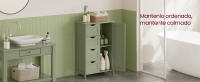 VASAGLE Armario de baño Estrecho con 4 cajones, Estante Ajustable, 30 x 55 x 82 cm, Color Negro Tinta/Verde Bosque - details 2