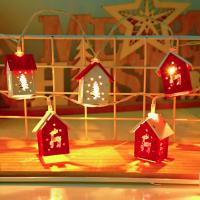 Luz De Navidad En Forma De Casa De Madera Con 10 LEDs De 1.5M Adorno Colgante Para Árbol De Navidad Decoración Para El Hogar Regalos De Navidad 2024 - details 3