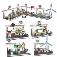 Bloques De Construcción Creativos 4en1 De Fábrica De Maquinaria Industrial Para Niños Edad Recomendada 6-12 Años Juguetes Educativos De Producción De Energía Eléctrica Sin Batería Material ABS - details 0