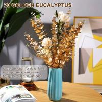 10pcs Hojas De Eucalipto Artificiales Doradas Para Decoración De Fiesta Boda Sala De Estar Hogar Adornos De Flor DIY Ramo De Flores - details 7