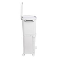 Papelera de reciclaje de clasificación selectiva con pedal, ruedas y asa de doble compartimentos de 38L (24L + 14L) o 42L (24L + 4L + 14L) - details 6