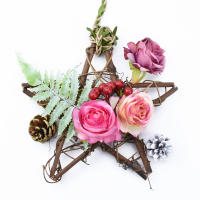 Adorno De Estrella De Madera Para Boda Navidad Y Decoración Del Hogar Guirnalda De Flores De Rattan Para Ventanas Y Pabellones Regalos DIY - details 5