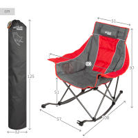 Aktive - Silla mecedora de camping plegable, con cojín y bolsillos laterales de malla, fabricada en acero y poliéster acolchado, incluye bolsa de transporte con asa, ideal para uso en exteriores, sillas plegables, mecedoras de jardín, mecedoras, balancín - details 3