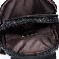 Mochila De Cuero Para Mujer LANYIBAIGE Estilo Vintage Casual Día Escuela Bolsa De Mano Negra Con Cierre De Cremallera - details 18