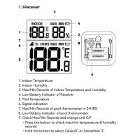 Termómetro De Piscina Digital Flotante Fácil De Leer Medidor De Temperatura Del Agua Inalámbrico Para Baño Y Jardín - details 6