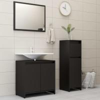 vidaXL Set de muebles baño 3 pzas madera contrachapada roble marrón en color Marrón roble/Roble artisan/Madera antigua y más | almacenamiento funcional diseño moderno para baño dormitorio sala - details 3