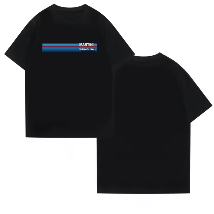 Camiseta De Manga Corta Porsche Martini Racing 2025 Tejido De Algodón 100% Para Hombres Cultura Alemana De Coches Diseño De Motivo De Carreras Calidad Superior - 1