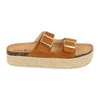Davinia Shoes Sandalia Plana de Mujer, Forrado de Yute, con Planta Anatomica, y Hebillas en Pala, Primavera Verano 2021 Shoes&Blues.es 21302-Camel - details 1