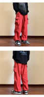 Pantalones Casuales Harem Para Hombre Primavera 2024 Cintura Elástica Color Sólido Cargo Con Multiples Bolsillos Pantalones Largos Sueltos Para Mujer Streetwear - details 7