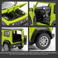 Coche De Juguete Suzuki Jimny a Escala 1:18 Con Luz Y Sonido 4 Puertas Abiertas Vehículos De Rueda Pull Back Para Niños Decoración Regalos Metal Y Goma Verde/negro - details 4