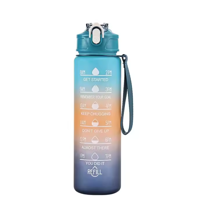 Botella De Agua Para Deportes Con Tapa De Desbloqueo Y Absorbedor De Tiempo Antirotura Y Fácil De Transportar Ideal Para Aventuras Al Aire Libre - 1