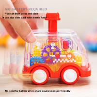 Coche De Puzzle Para Niños Transparente Y Con Engranajes Juguete De Tipo Presión Y Deslizamiento Inercial Autobús De Dibujos Animados Para Interacción Padre-hijo - details 4