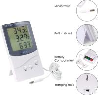 Termómetro igrómetro portátil para interiores con Pantalla LCD para montaje en Pantalla o esritorio con 2 sensores - details 1