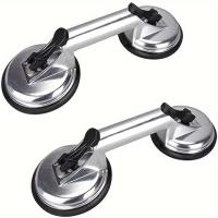 1pc Succión De Vidrio En Vidrio De Aluminio Lifter De Vácuo De Alta Resistencia Para Mover Vidrio/Puerta De Ventana/Tiles/Mirador/Granito Doble Gripper Soplador De Plata - details 0