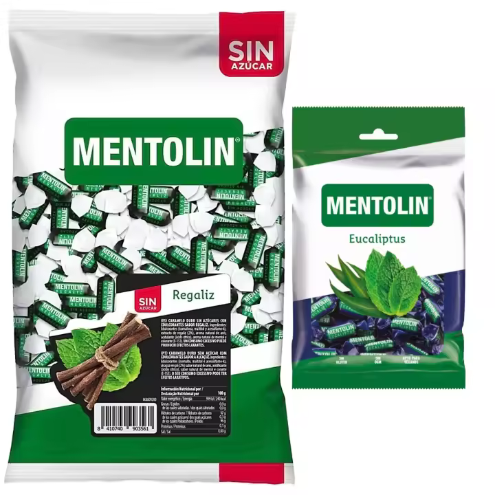 Mentolín caramelos duros regaliz s/a bolsa 1kg y de regalo eucaliptus 150g - 1
