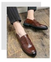 Zapatos De Vestir Para Hombre Luckman Cuero Sintético Moda Negocios Lujosos Zapatos Planos Punta Cerrada Transpirables Para Primavera Y Otoño - details 4