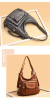 Mochila De Viaje Para Mujer En Cuero PU Lavado Bolsa De Hombro Escolar Bandolera 2024 Capacidad De 20-35 Litros Estilo Casual - details 6