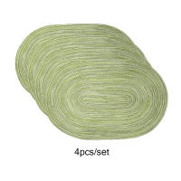Juego De 4 Tapetes De Mesa Oval De Algodón Tejidos a Mano Antideslizantes Para Comedor Cocina Lavables Estilo Japonés - details 3