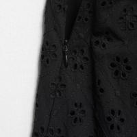 Willshela Vestido Midi De Encaje Negro Para Mujer Estilo Vintage Con Cierre De Cremallera Y Hombros Descubiertos Vestido Elegante Sin Mangas De Corte A-Line V-Neck - details 5