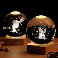 Lámpara De Noche De Cristal 3D De 6cm Planetario Solar Sistematizador Grabado Por Láser Decoración Para Escritorio Regalo De Cumpleaños Astronomía - details 4