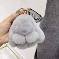 Llavero De Borla De Peluche De Conejo 14cm Para Mujer Adorno Para Bolso Y Coche Joyería Colgante Accesorios Regalos - details 7