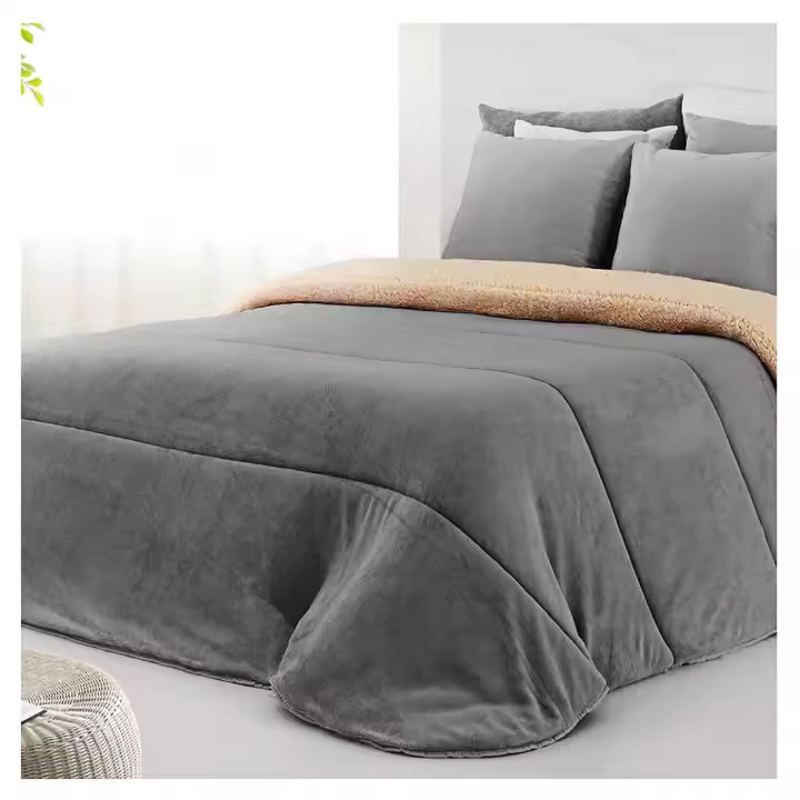 Acomoda Textil – Edredón Nórdico de Sedalina con Borreguito. Edredón Sherpa Estampado para Cama de 90 y 105, Manta Cama Matrimonio y Sofá de Invierno, Cálida y Suave. - 1
