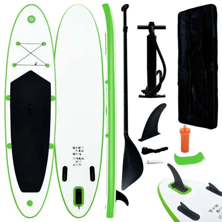 vidaXL Juego de Tabla de Paddle Surf Hinchable Remo Diversión Mar Color Verde,  Negro,  Azul y mas - 1