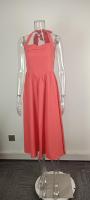 Vestido Largo Para Mujer Verano 2025 Elegante De Color Sólido Cuello Cuadrado Sin Mangas Cintura Ajustada Vestido De Noche Largo Espalda Descubierta Slim Fit Polyester - details 13