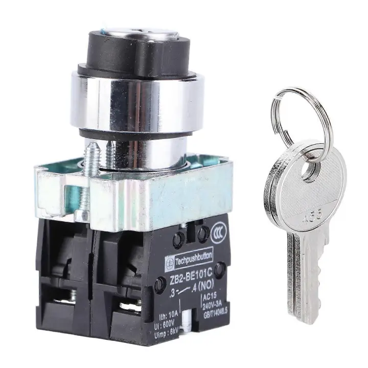 2 Position Key Switch SelfReset Power Lock Conversion Rotation Locking + Key ZB2BE101 ZB2BE102C - 1