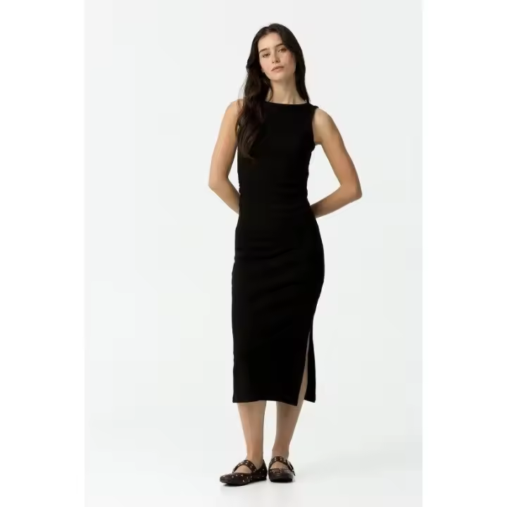 Marcas Mujer Ropa Tiffosi Tiffosi mujer Vestidos y monos  Vestido midi -Tiffosi- Pireli negro - 1