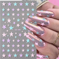 Pegatinas De Uñas 3D Estrellas Y Flores Pequeñas Corazones Y Labios Transferencia De Agua Decales DIY Decoraciones Para Manicura Adornos Foils - details 2